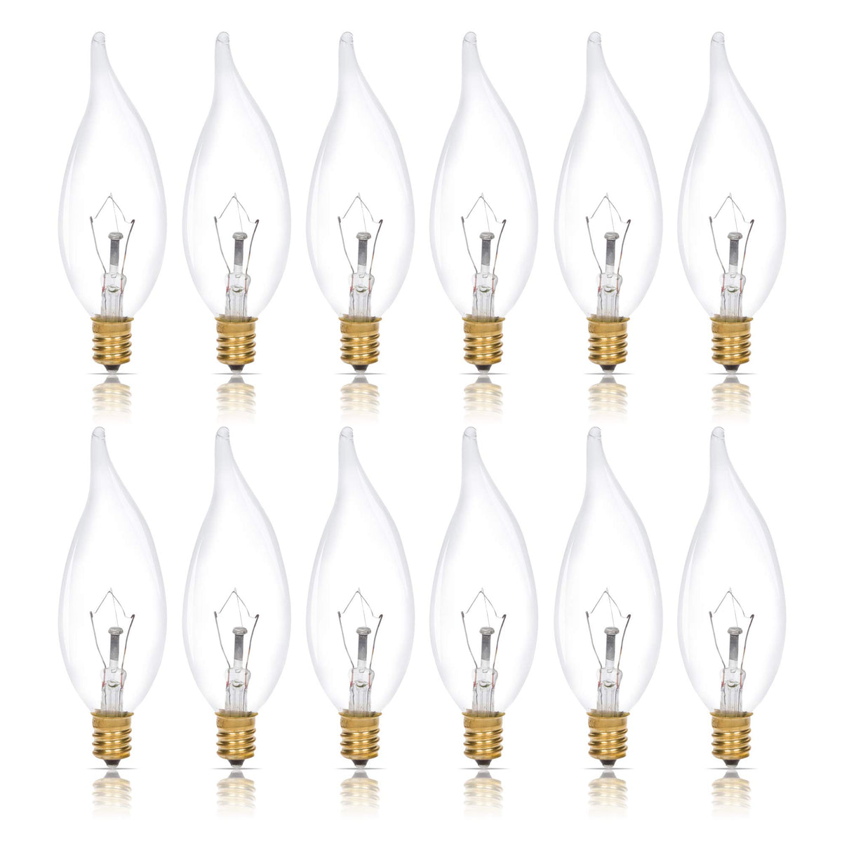 Simba Lighting flame tip bulb in chandelier view adds warm, inviting ambiance