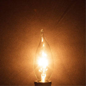 Simba Lighting flame tip bulb in dining room glow for cozy evenings