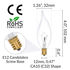 Simba Lighting flame tip bulb in pendant light showing candle-like charm