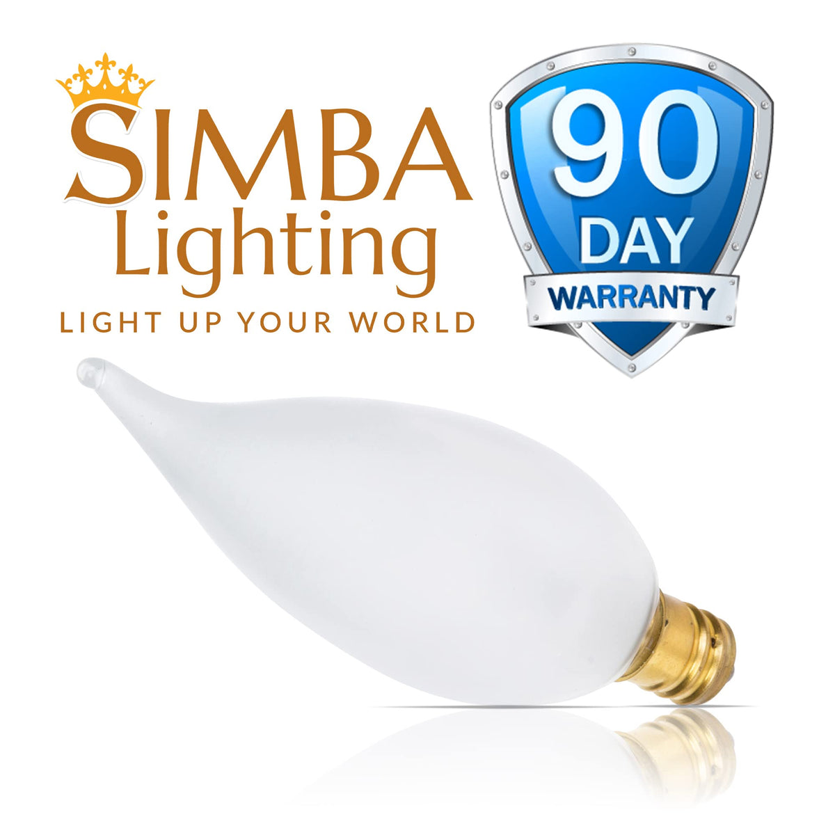 Simba Lighting frosted flame-tip glass softens light beautifully.