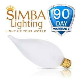 Simba Lighting frosted flame-tip glass softens light beautifully.