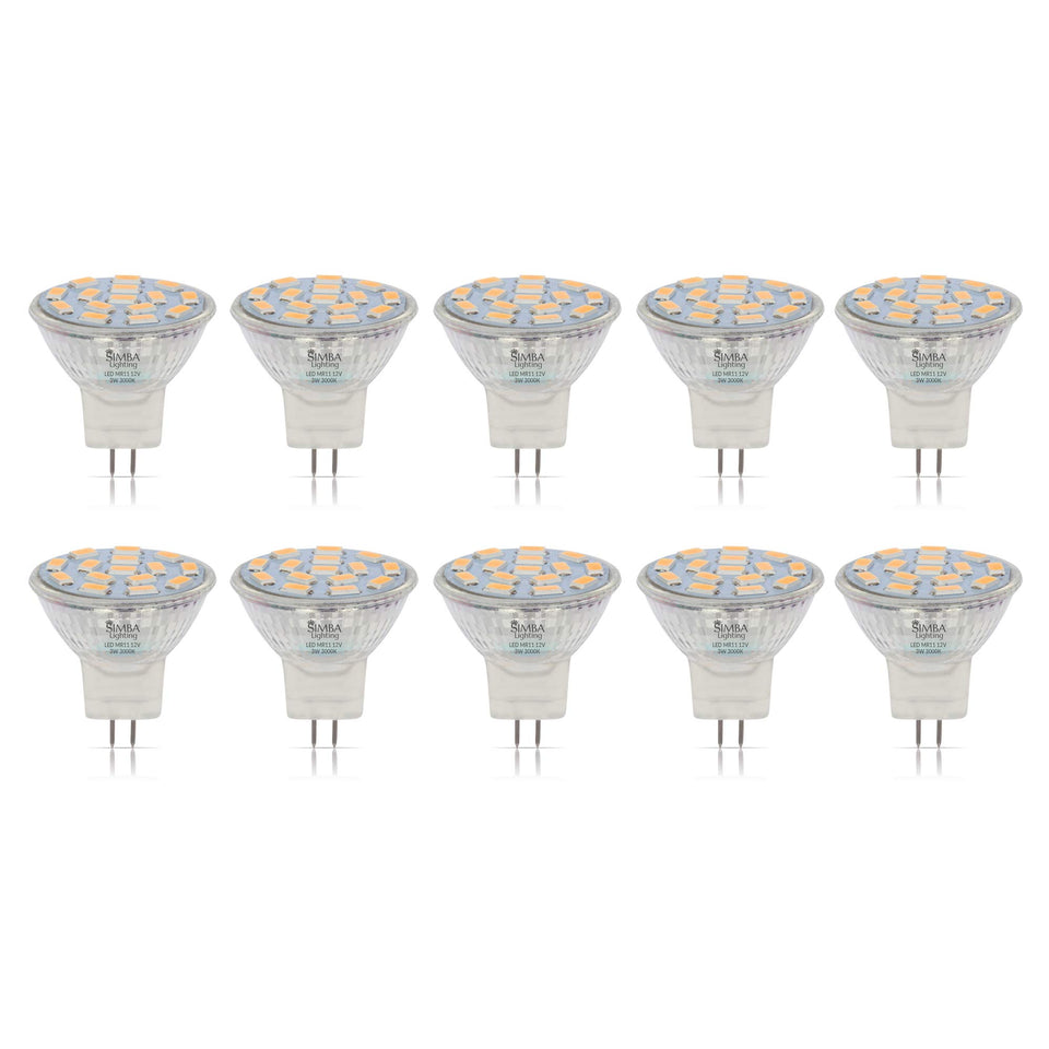 Simba Lighting MR11 LED bulb with 120-degree flood beam for landscape lighting