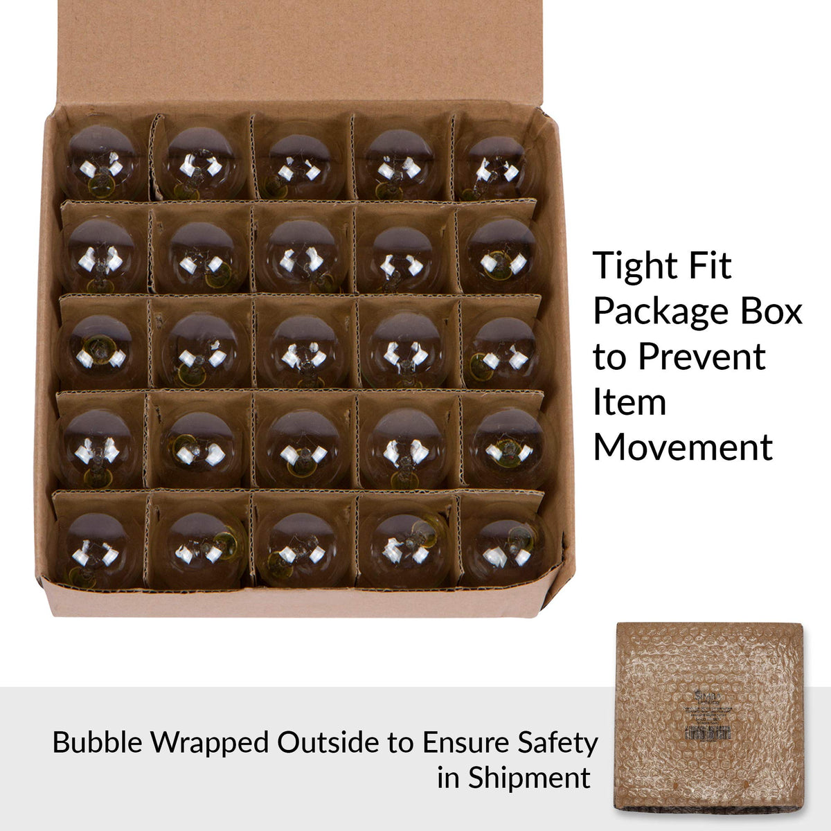 Simba Lighting waterproof-ready bulbs for outdoor installations.