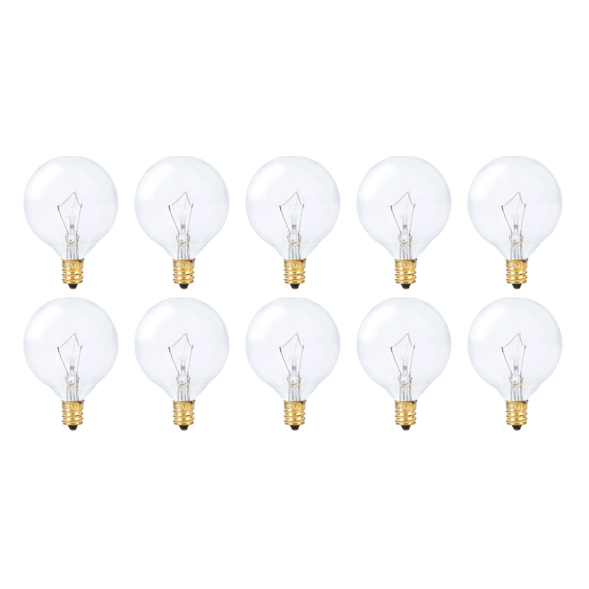 Simba Lighting small globe G16.5 bulb for chandeliers with warm glow.