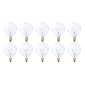 Simba Lighting small globe G16.5 bulb for chandeliers with warm glow.