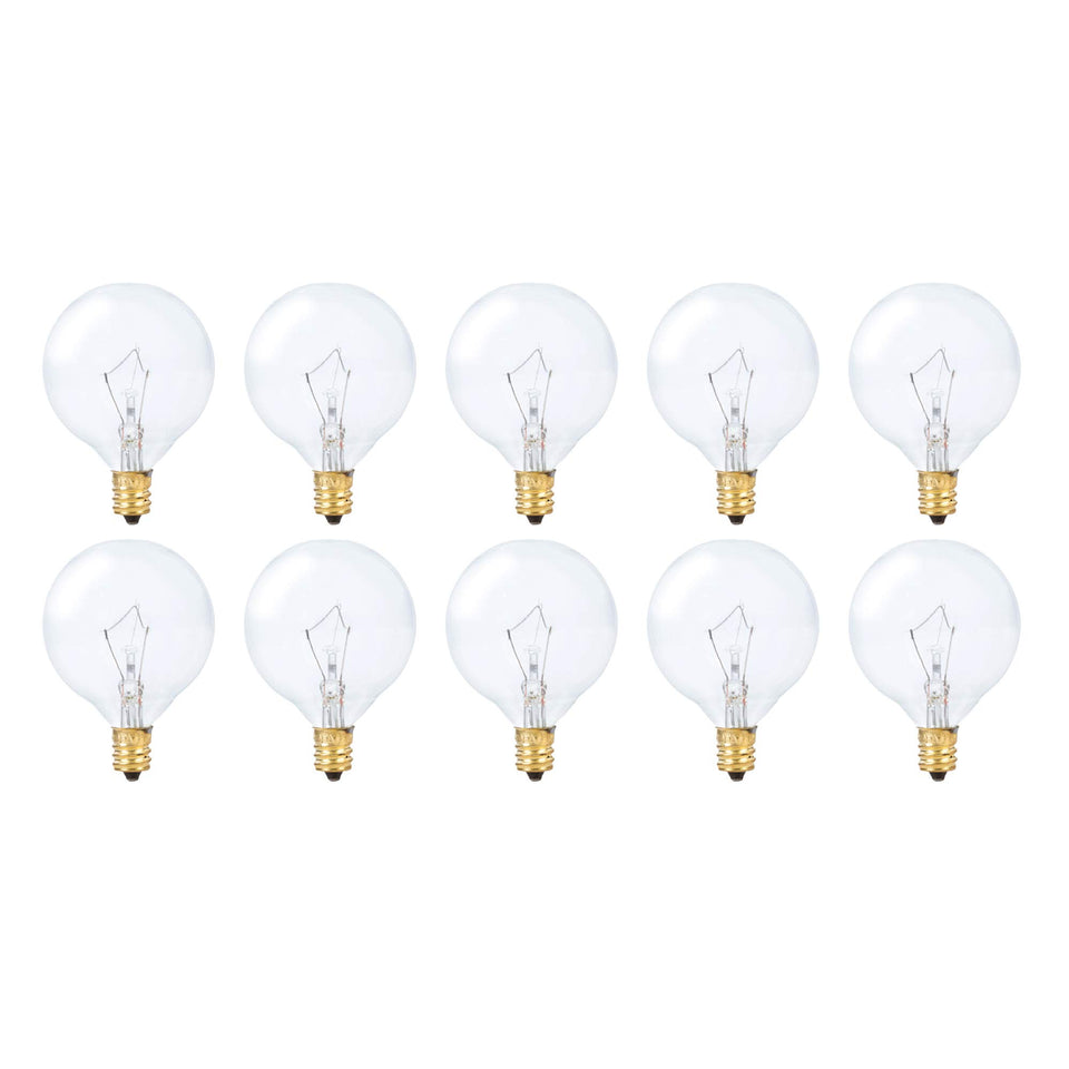 Simba Lighting small globe G16.5 bulb in a chandelier setup for warm ambience