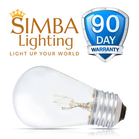 Simba Lighting weatherproof S14 bulb suitable for patios and porches.