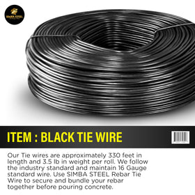 SIMBA STEEL black annealed tie wire roll ideal for flexible, strong tying.