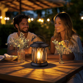 SIMLIX auto on/off lanterns switch on at dusk for hassle-free evenings.
