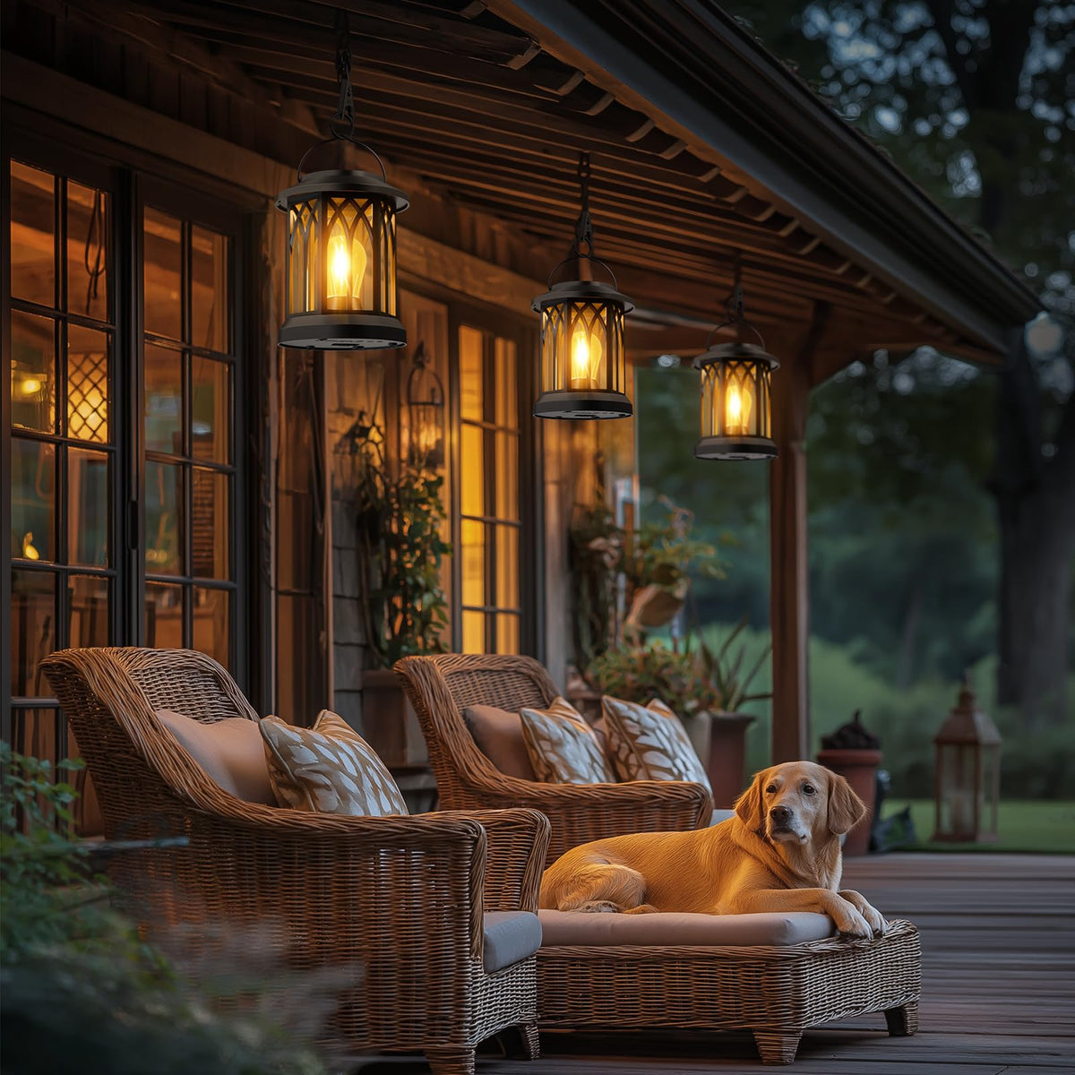 SIMLIX solar lantern IP65 outdoor rating for all-weather durability.