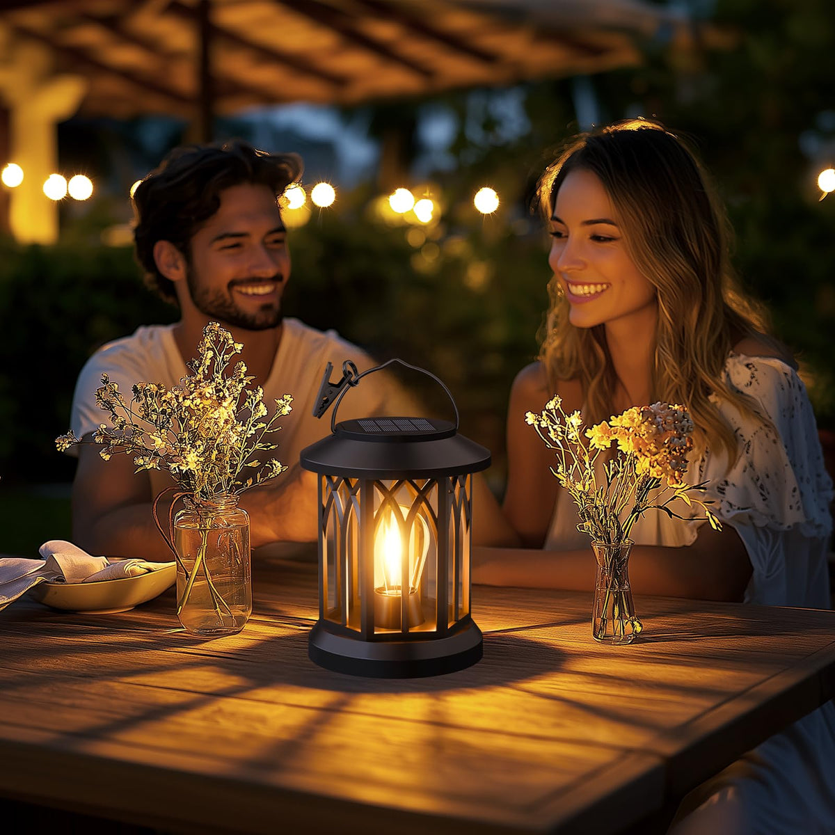SIMLIX solar lantern protective casing keeps insects out for clear lighting.