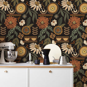 Simon&Siff grid-backed wallpaper helps precise cutting for cabinets, desks, and furniture.