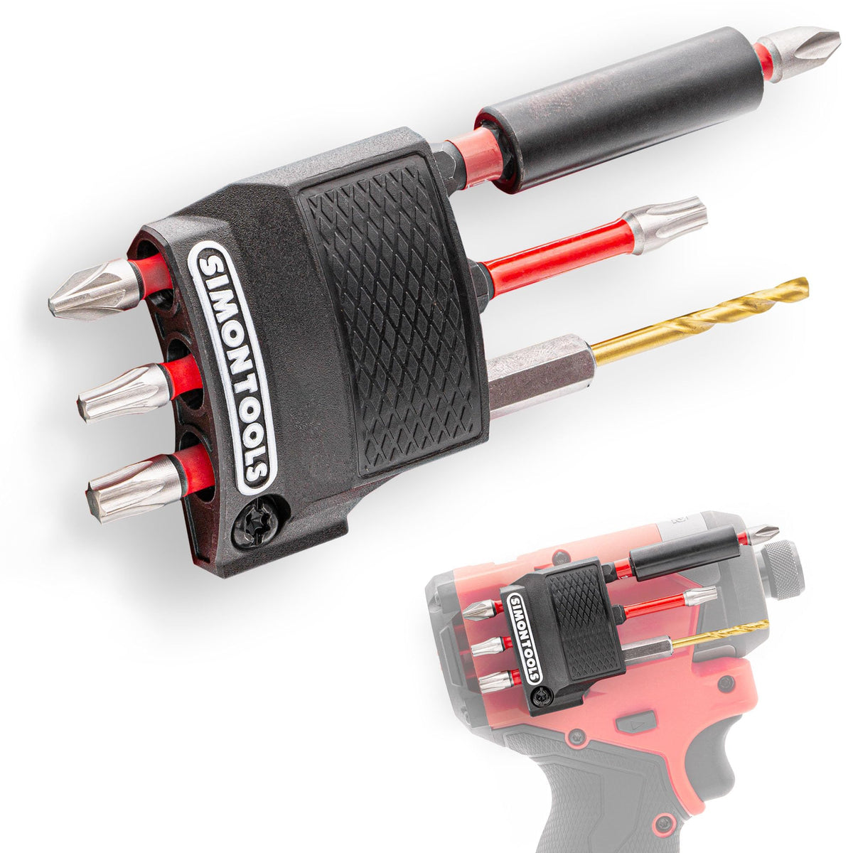 Simon Tools magnetic bit holder on Gen3 Milwaukee 3453-20 shows secure bit retention