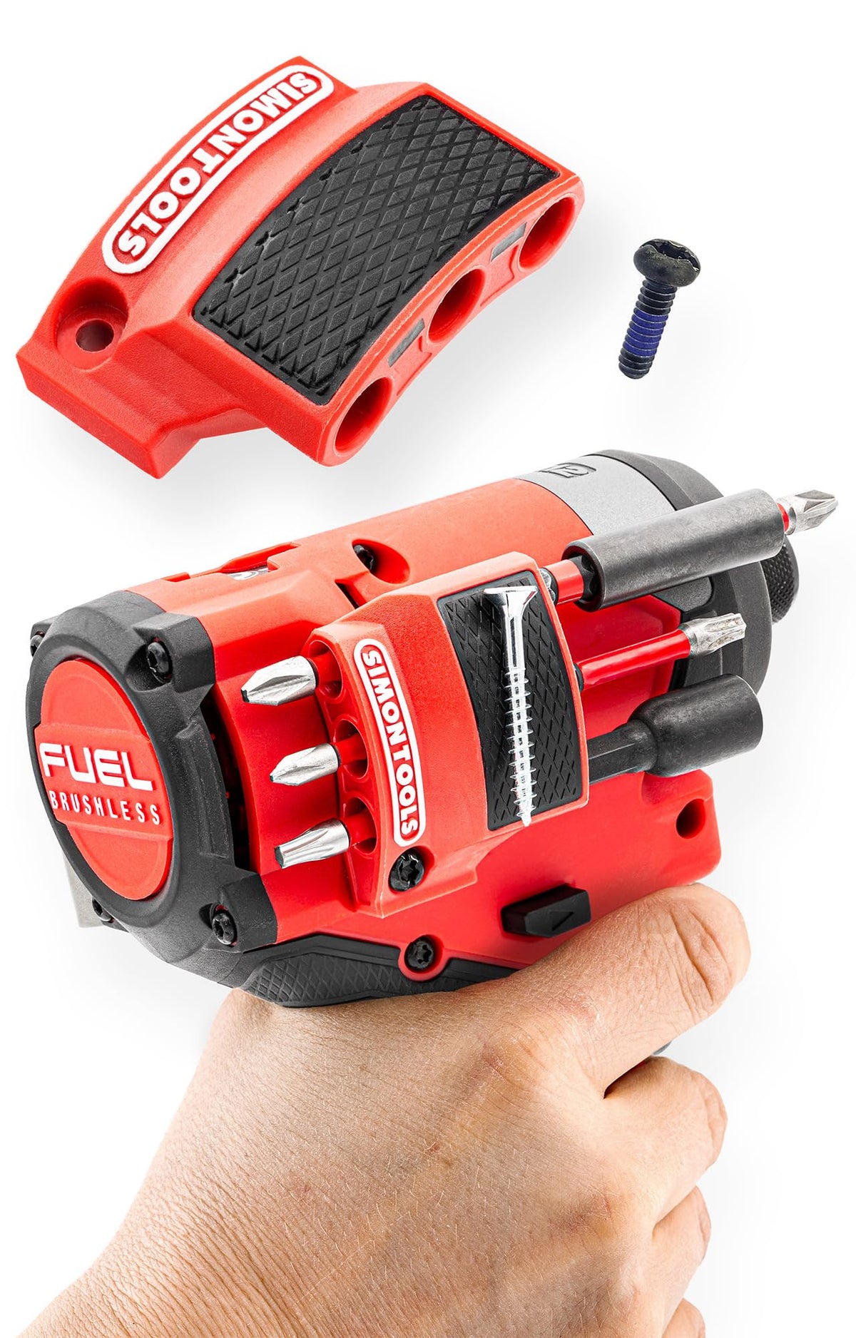 Simon Tools magnetic bit holder Gen3 closeup showing precise Milwaukee 3453-20 fit.
