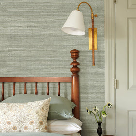 Simon&Siff grasscloth wallpaper on cabinet renovation adds subtle texture