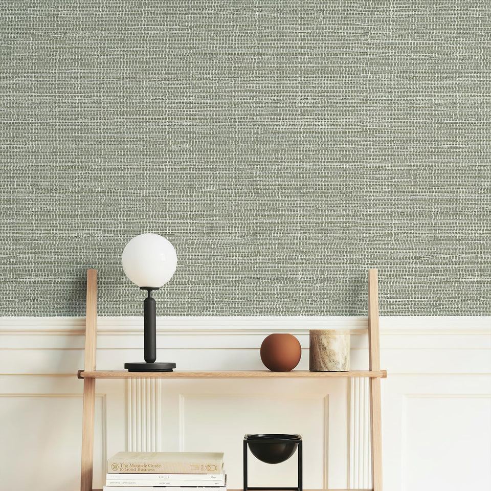 Simon&Siff textured grasscloth wallpaper closeup shows durable PVC texture for wall accents
