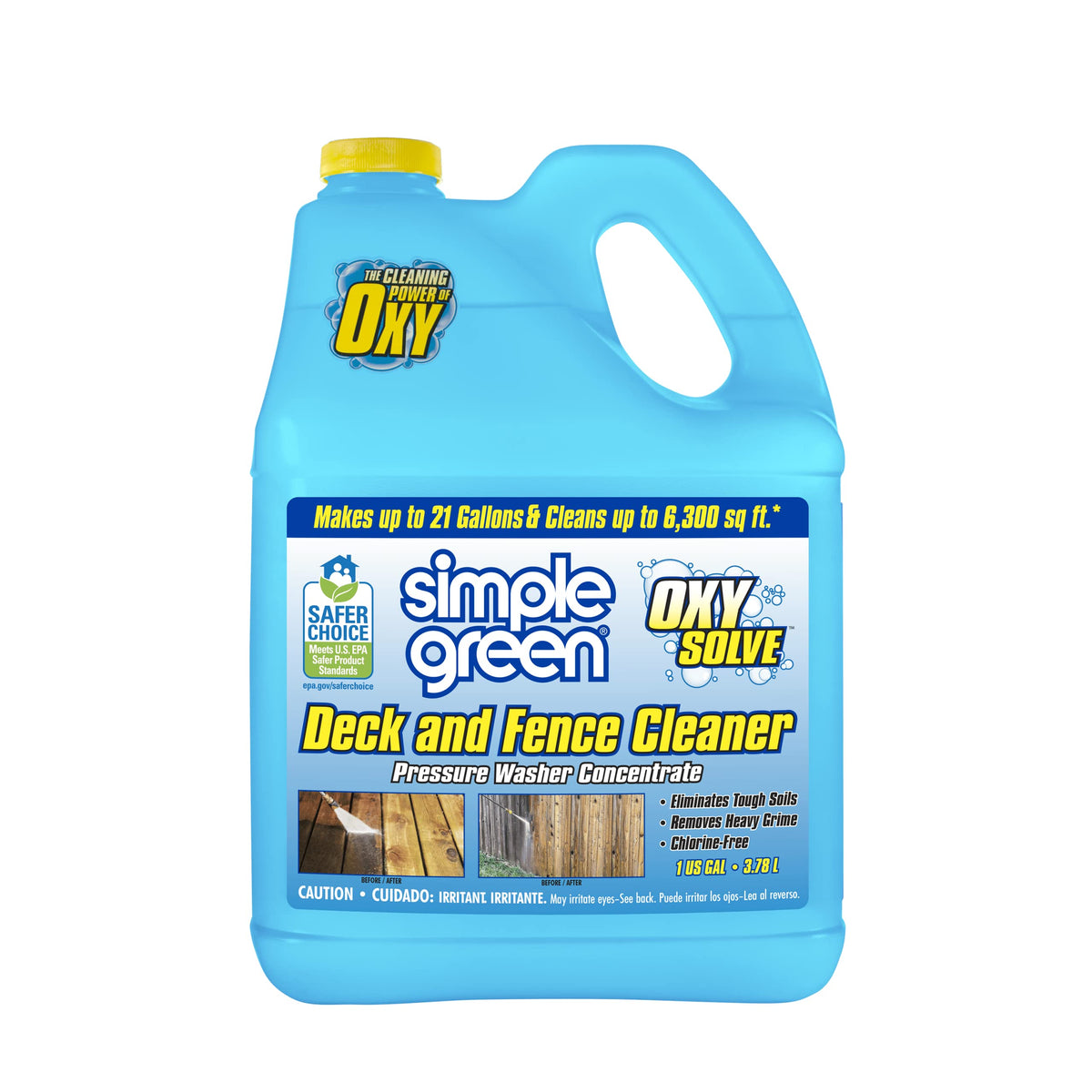 Simple Green Oxy Solve deck and fence cleaner bottle pour for easy application