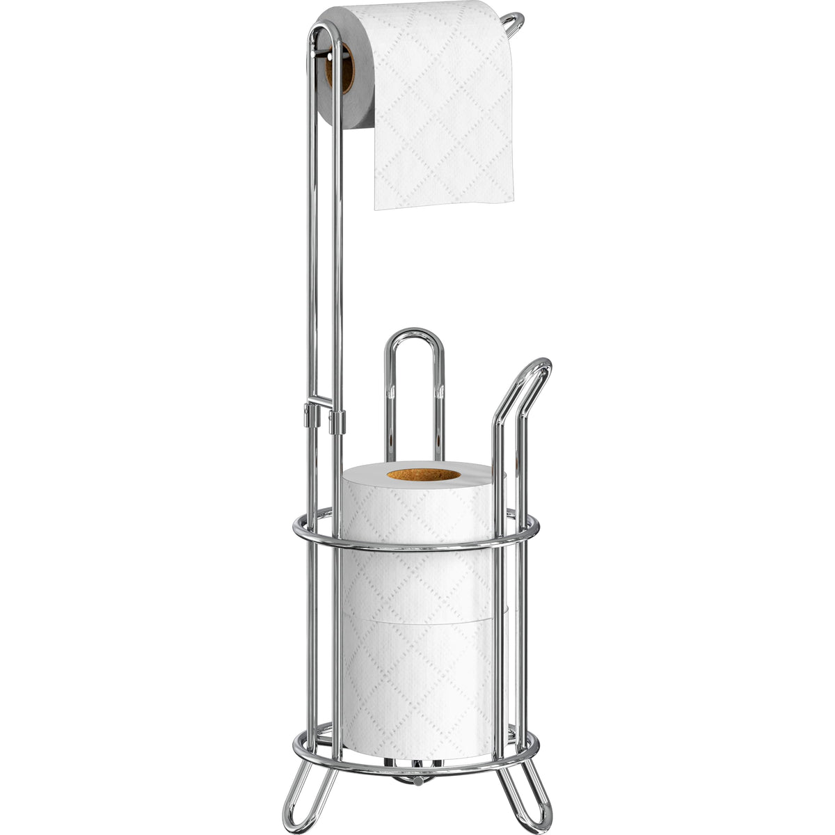 Simple Houseware chrome free-standing tissue stand for easy bathroom organization.