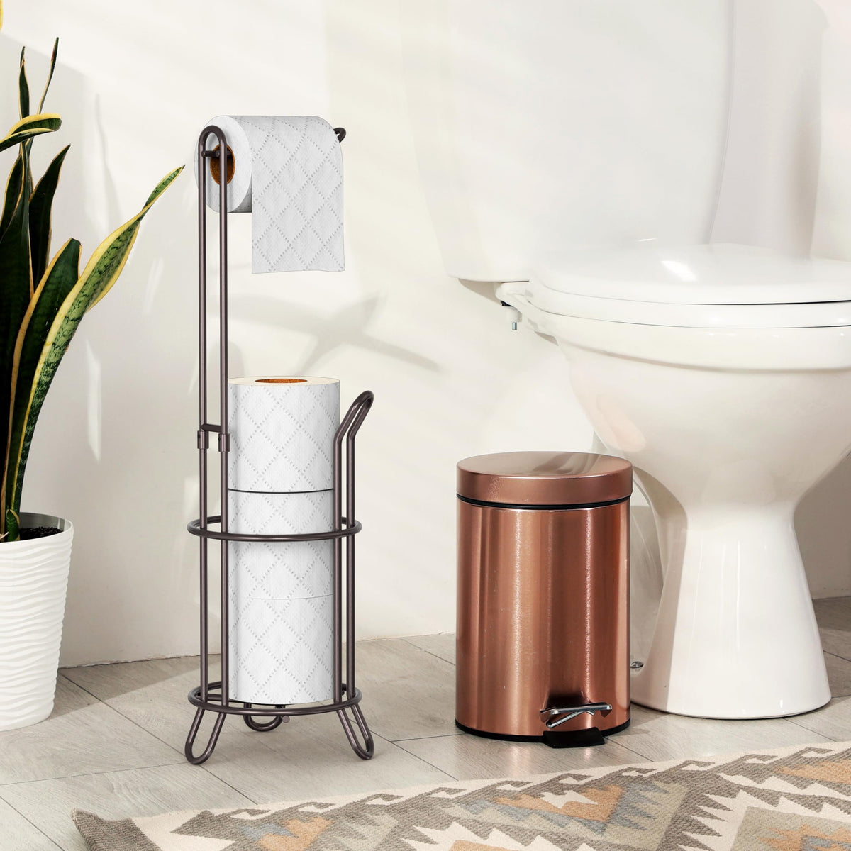 Compact dimensions of Simple Houseware stand: 7.25" diameter, 23.5" height