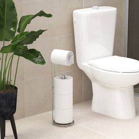 Simple Houseware chrome finish adds a polished bathroom look.