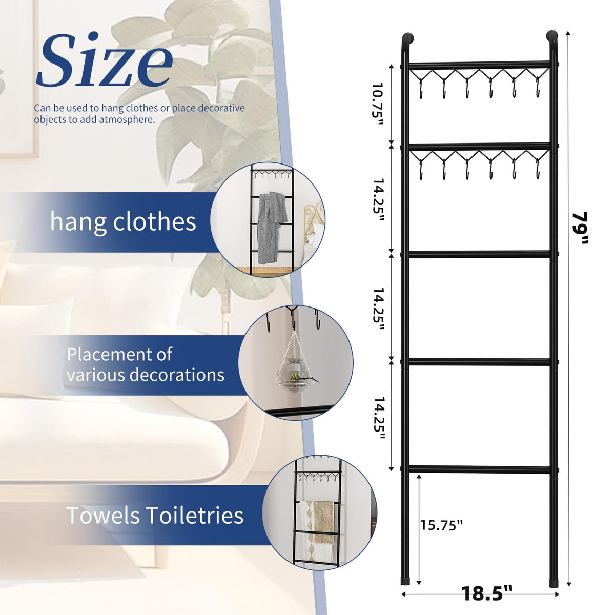 Simple Trending blanket ladder decor enhances room style while remaining practical.
