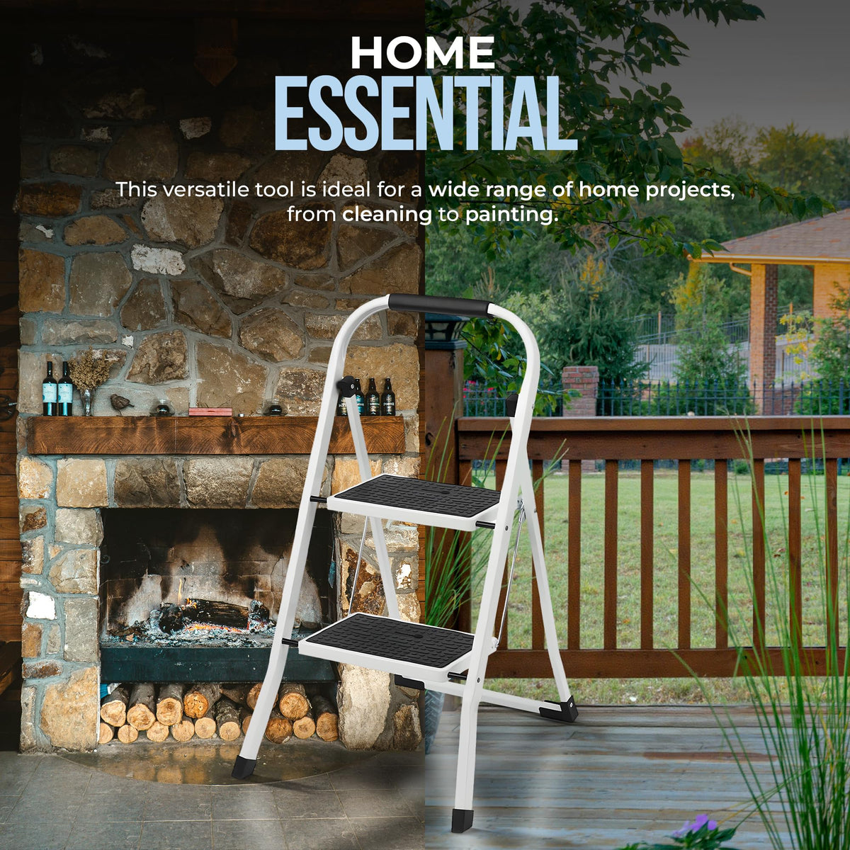 SIMPLI-MAGIC lightweight ladder easy to move indoors and outdoors