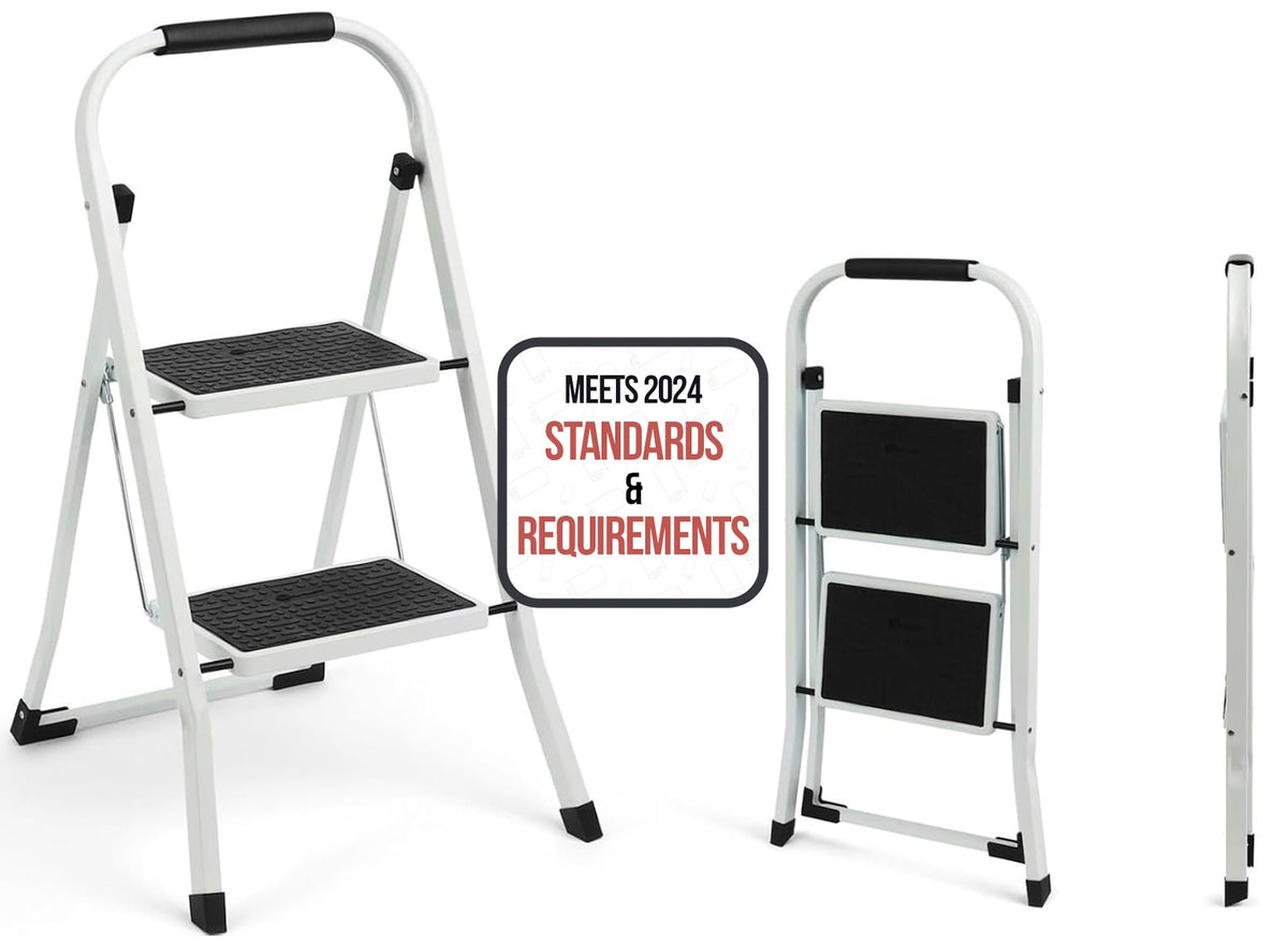 SIMPLI-MAGIC 2-Step Ladder with rust-resistant steel for durable home use