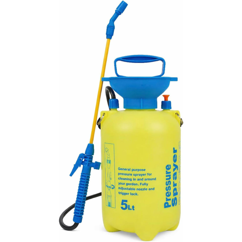 SIMPLI-MAGIC 5L pump sprayer handle for comfortable use in garden tasks.