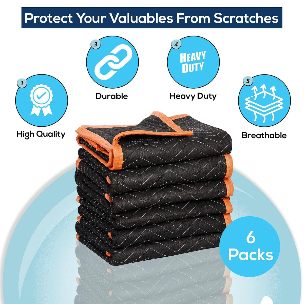 SIMPLI-MAGIC 79522 six-pack moving blankets provide economical, ready-to-use protection.