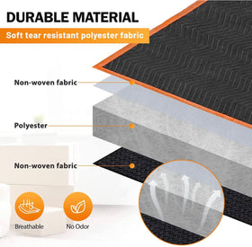 Durable SIMPLI-MAGIC furniture cover being applied to a large piece.