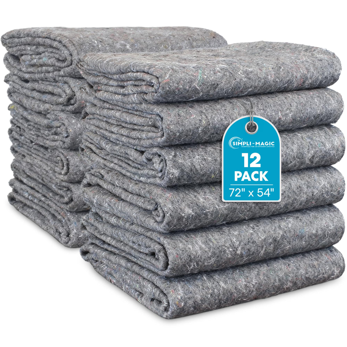 SIMPLI-MAGIC padded XL blanket covering furniture to prevent scratches during a move.