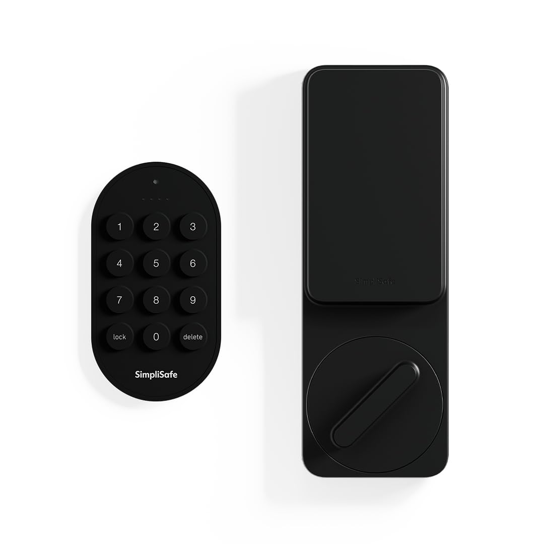 SimpliSafe Smart Lock Series 2 on a door enhances secure, keyless access.
