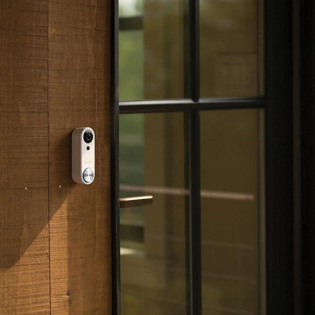 SimpliSafe wired doorbell with activity zones and person detection focusing on visitors