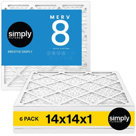 Simply 14x14x1 air filter pack for universal HVAC compatibility.