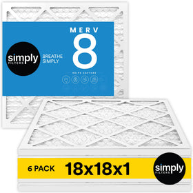 Simply 18x18x1 filter with pleated technology for improved airflow and filtration