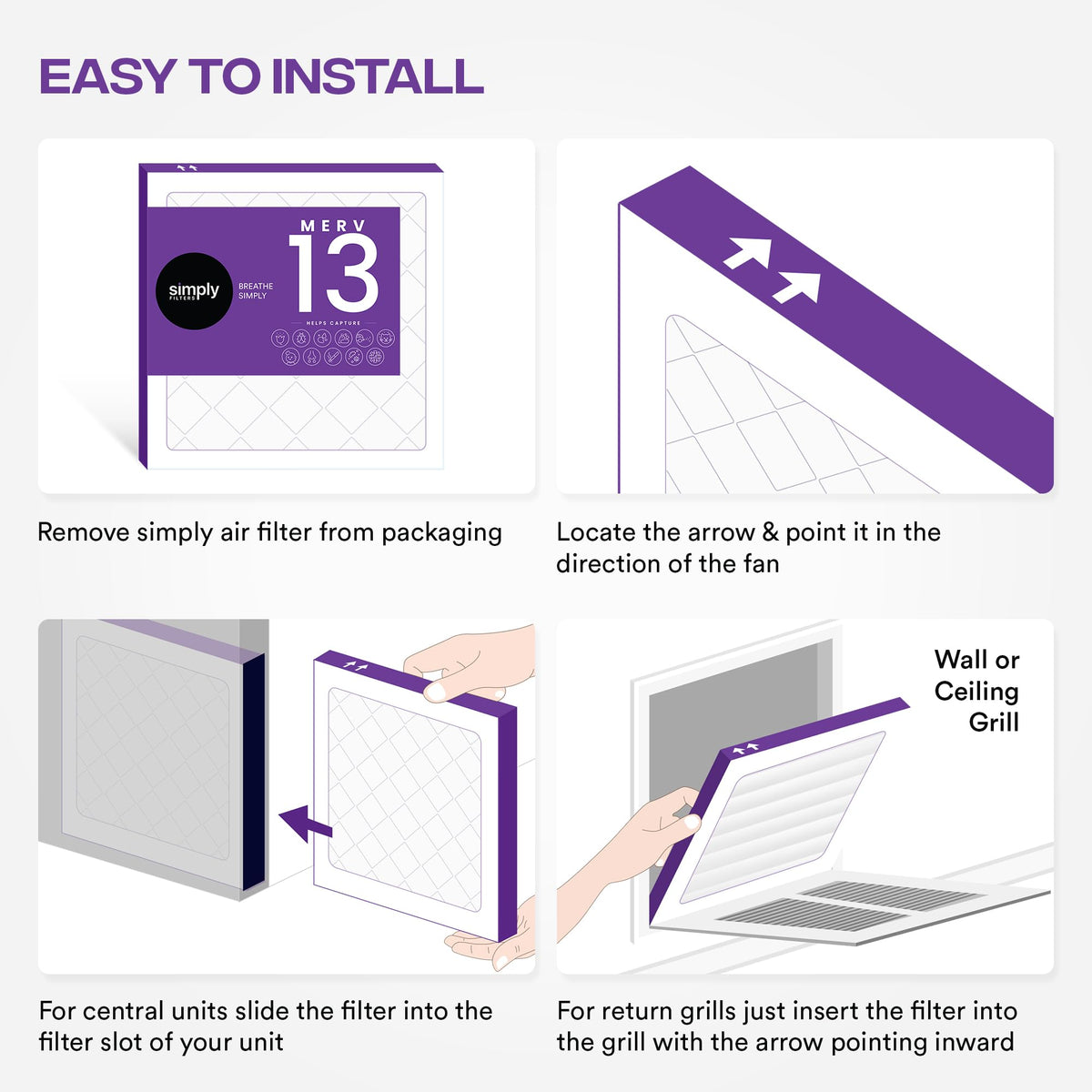 Six-pack Simply filters ready for bulk home or office replacements