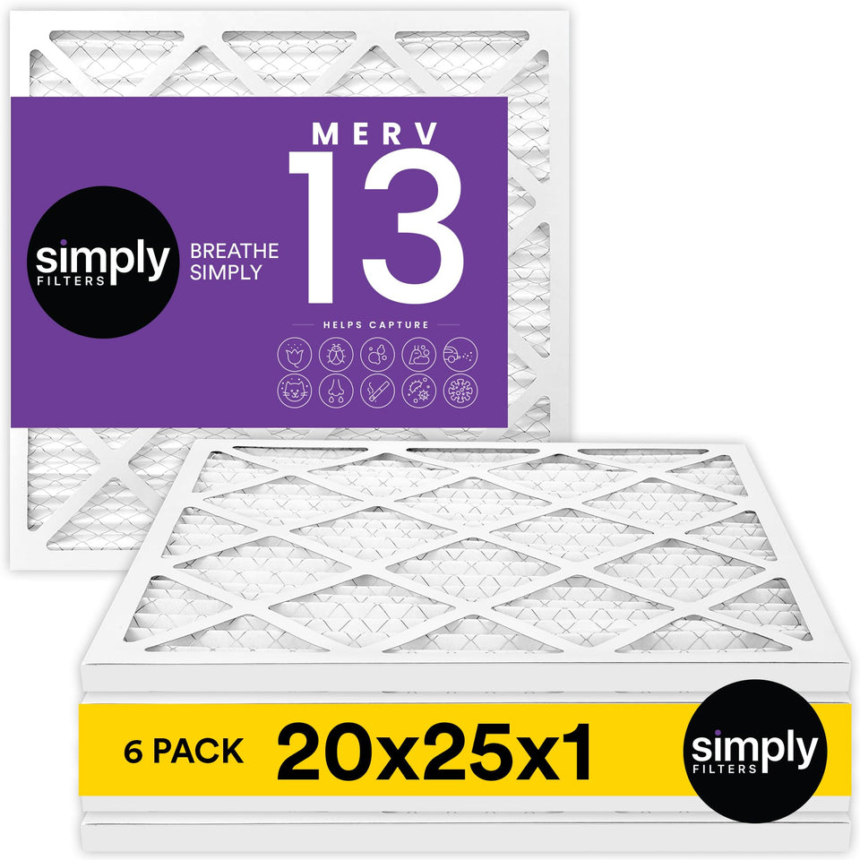 Simply 20x25x1 air filter with pleated technology for efficient particle capture in home HVAC