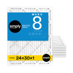 Simply Filters 24x30x1 filter-pack ready for universal HVAC installation to improve air quality