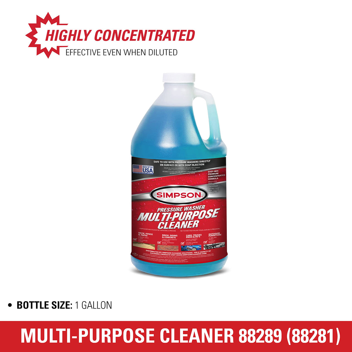 SIMPSON Cleaner foam visual shows effective suds on siding or driveway.