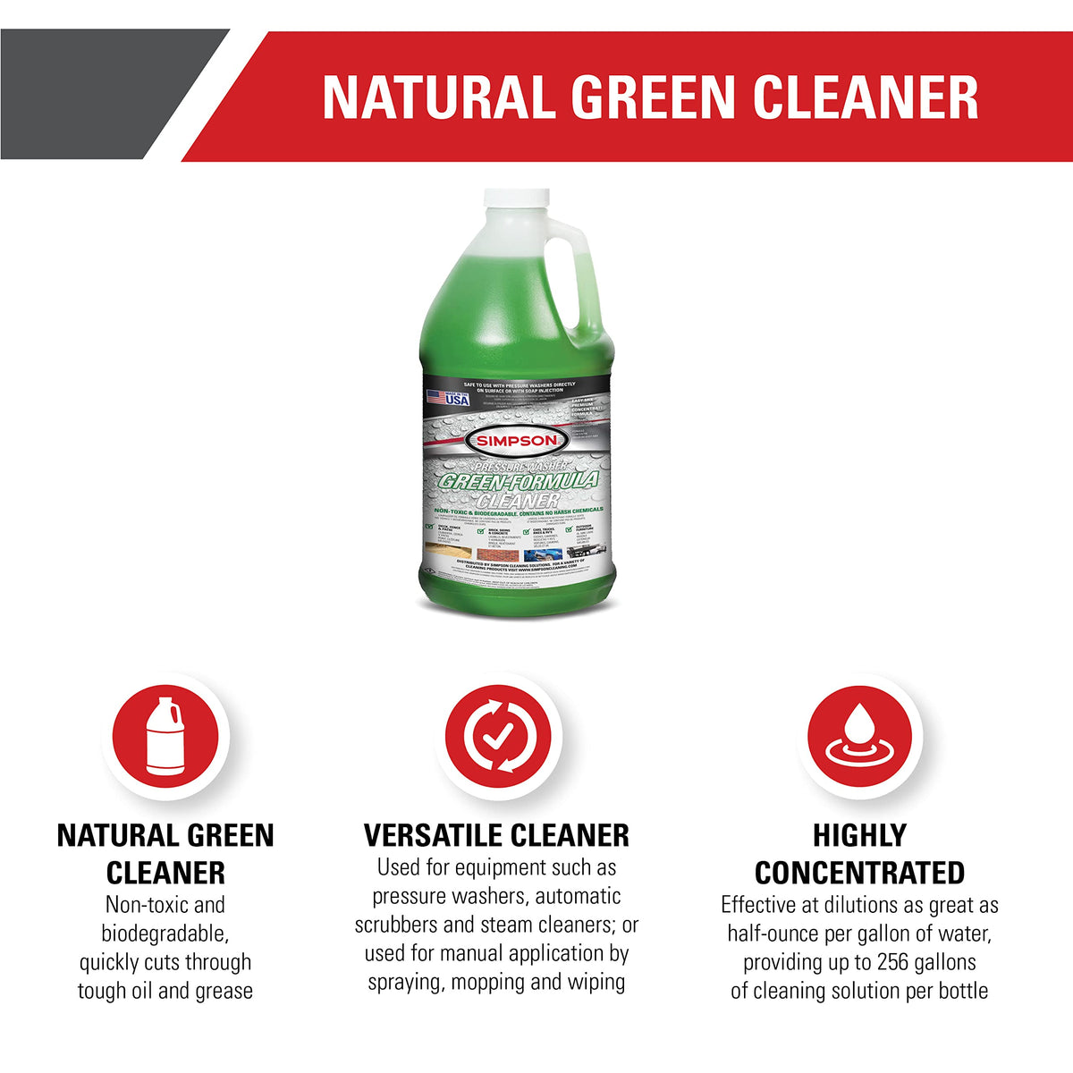 SIMPSON Green Formula dilution instructions for pressure washer use