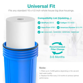 SimPure long service life extends filtration up to 15,000 gallons.