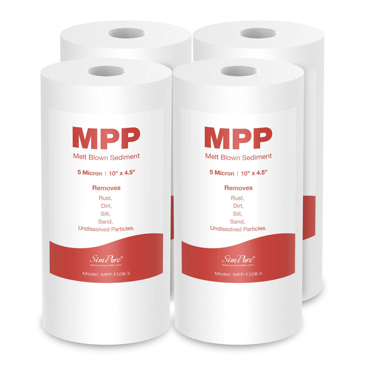 SimPure sediment filter 5 micron 10x4.5 inch for clearer water at every tap.