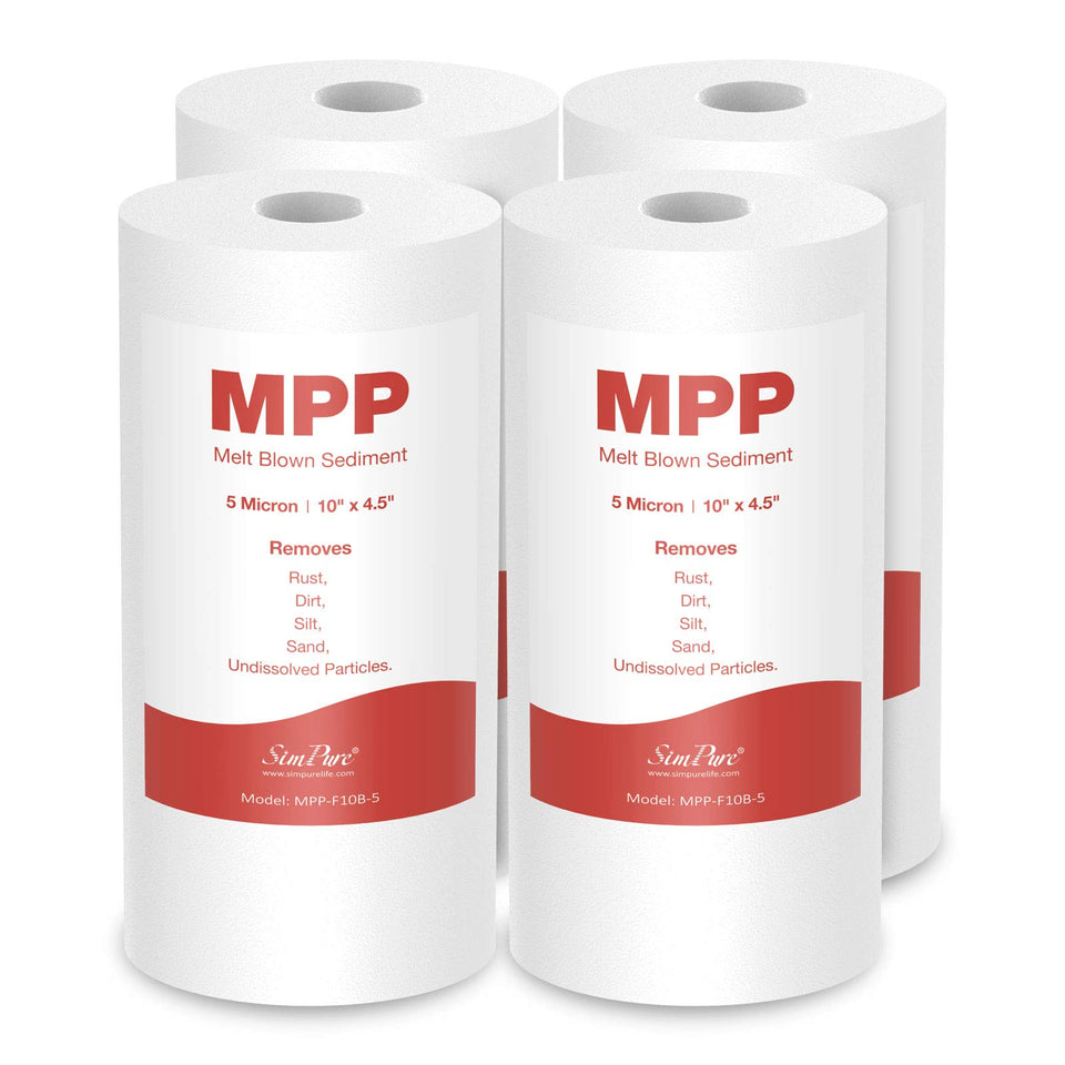 SimPure sediment filter 5 micron 10x4.5 inch for clearer water at every tap.