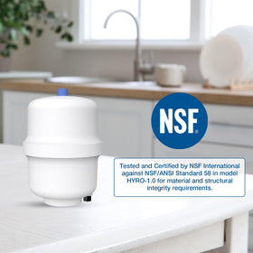 SimPure small tank with fully assembled fittings simplifies refrigerator and ice maker connections.