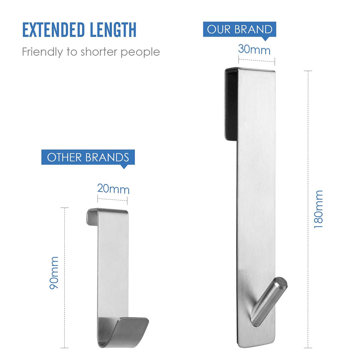 Simtive frameless glass shower hook in use for towels and robes
