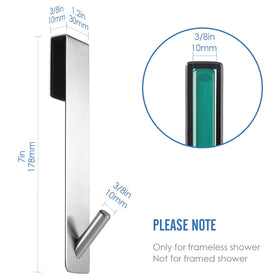 Simtive silver 2-pack over-door hooks for durable bathroom storage