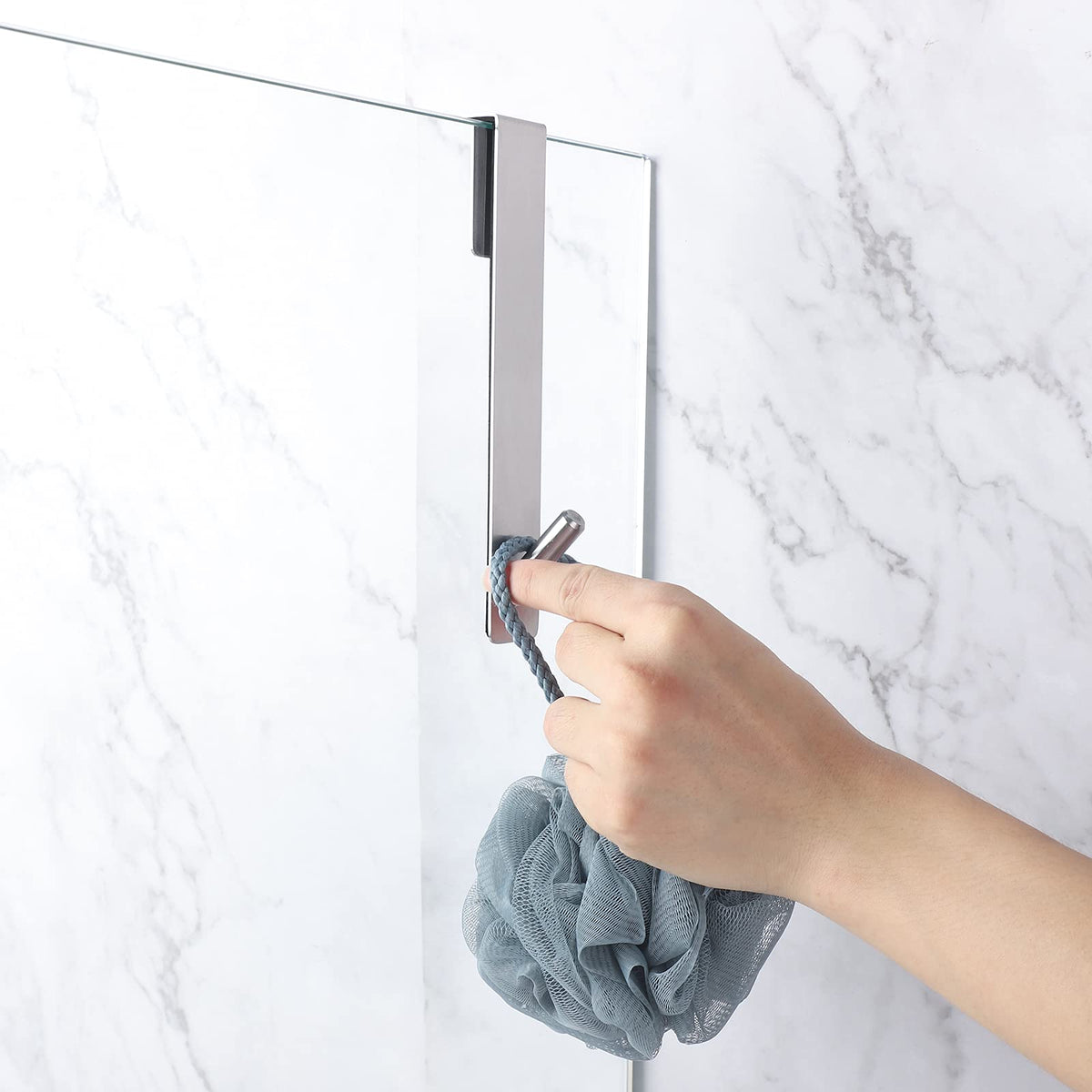 Simtive towel and robe hook on door adds convenient organization