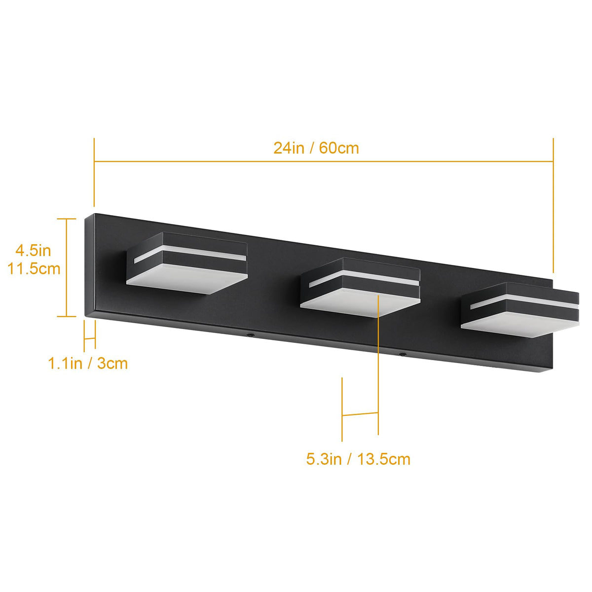 SineRise 24W LED energy-saving vanity light reduces power use.