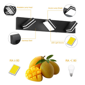 SineRise frosted acrylic lampshade vanity light delivers glare-free illumination.