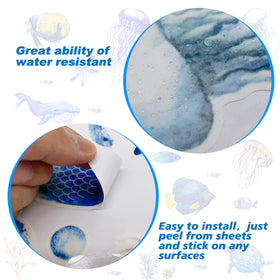 Sinekong Ocean Fish wall decal coral cluster brightens living spaces.